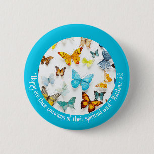 JW 2026 Year Text Colorful Butterflies 2 Inch Round Button