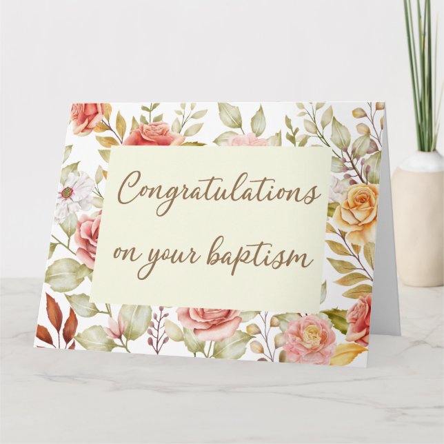 JW Baptism Cadeaux - Carte de voeux Fleur Rouge (Devant)