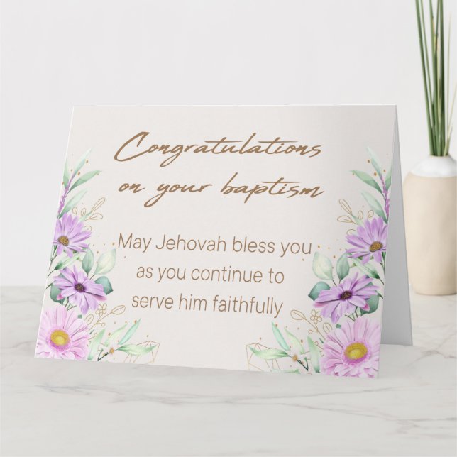JW Baptism Cadeaux - Carte de voeux Fleur Rouge (Devant)