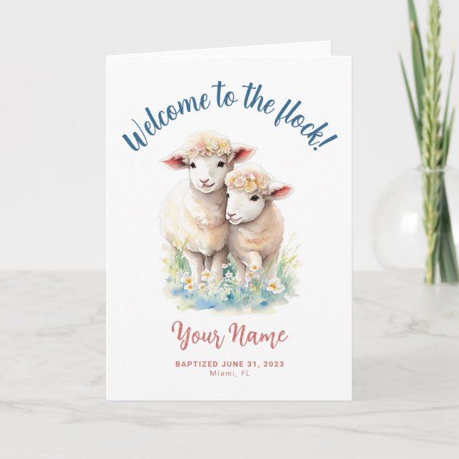 JW Baptism Card, Welcome to the Flock, JW Greeting Card (Front)