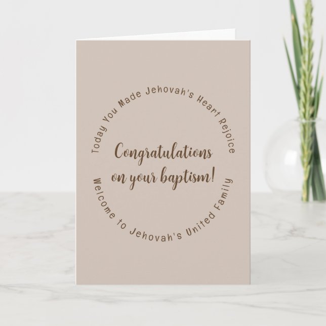 JW Baptism Folded Greeting Card (Front)