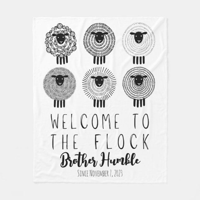 JW Baptism Gift Personalized Welcome to the Flock  Fleece Blanket (Front)