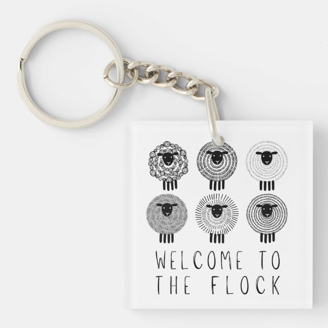 JW Baptism Gift Personalized Welcome to the Flock Keychain (Front)
