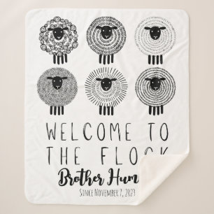 JW Baptism Gift Personalized Welcome to the Flock  Sherpa Blanket
