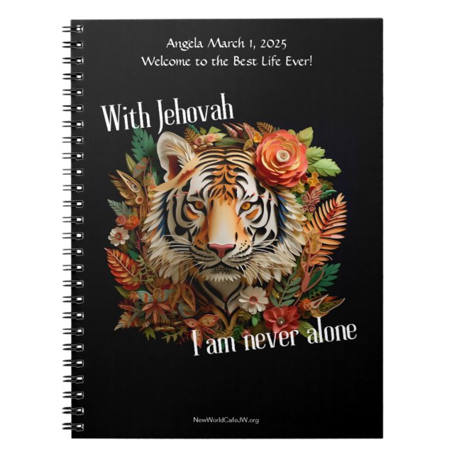 JW Baptism Keepsake Gift - Tiger Notebook (Front)