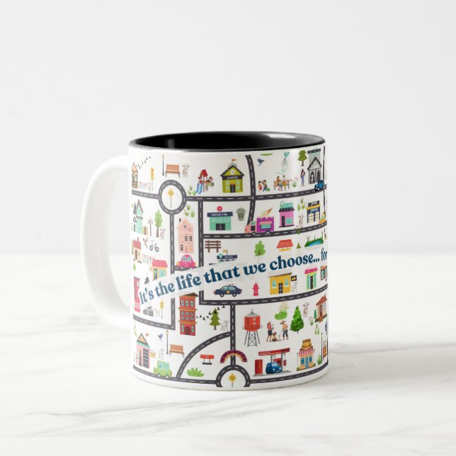 JW Coffee Mug- Town Territory- Cute gift! Two-Tone Coffee Mug (Front Left)