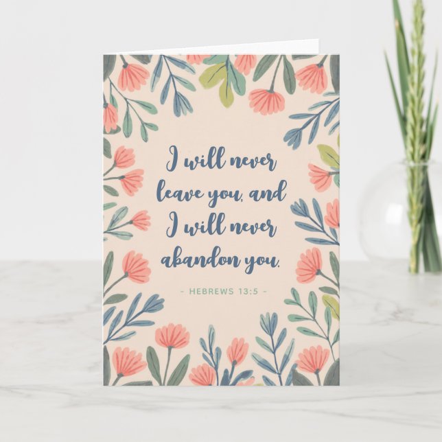 JW Encouragement Carte de voeux Hébreux 13:5 (Devant)