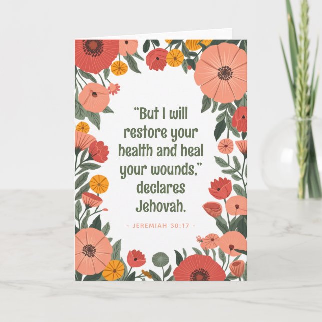 JW Encouragement Greeting Card Jeremiah 30:17 (Front)