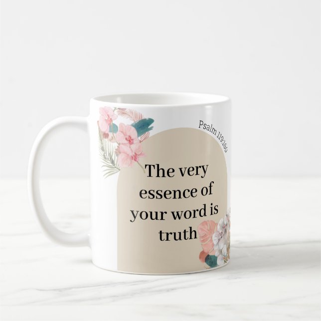 JW Gift 2023 year text Psalm 119:160 boho arch Coffee Mug (Left)