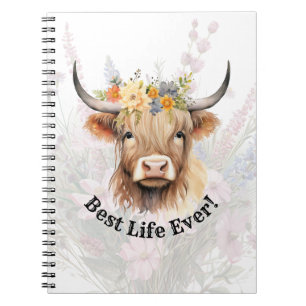 JW Highland Cow BEST LIFE EVER Notebook