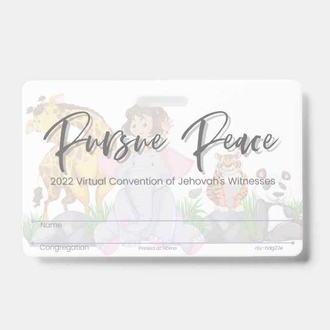 JW Keepsake Convention Badge Card | Animals (Front)