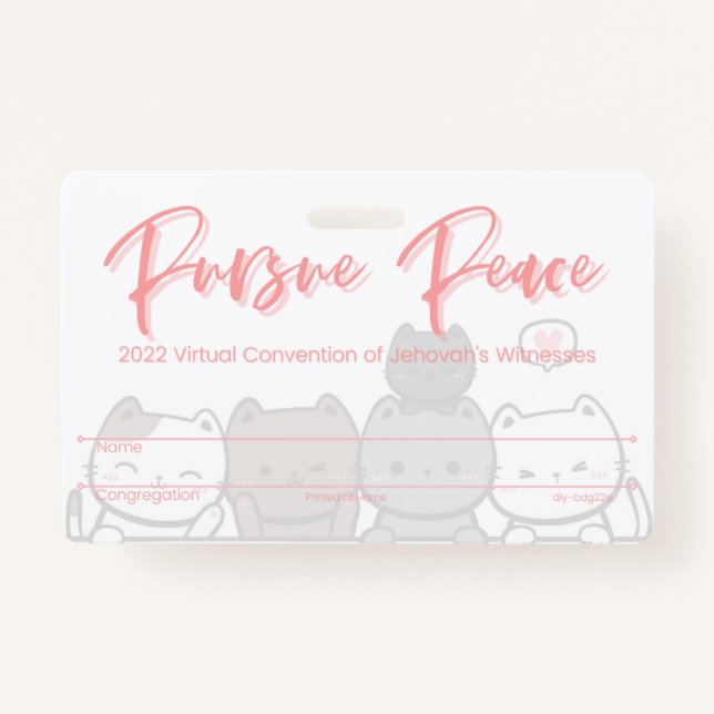 JW Keepsake Convention Badge Card | Cats (Front)