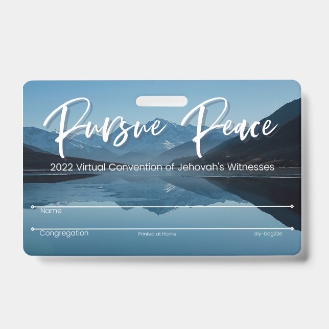 JW Keepsake Convention Badge Card | Mountains (Front)