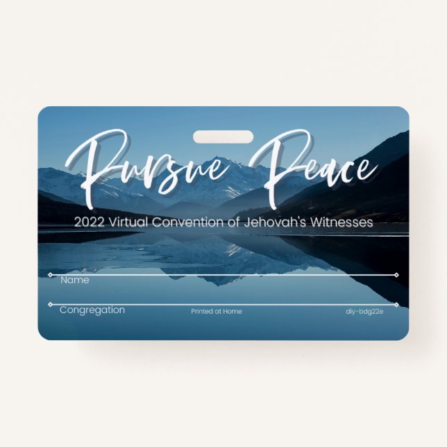 JW Keepsake Convention Badge Card | Mountains (Front)