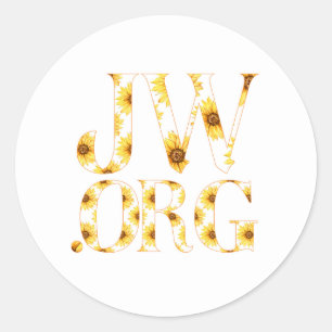 JW.org with Sunflowers for Jehovah's Witnesses Classic Round Sticker