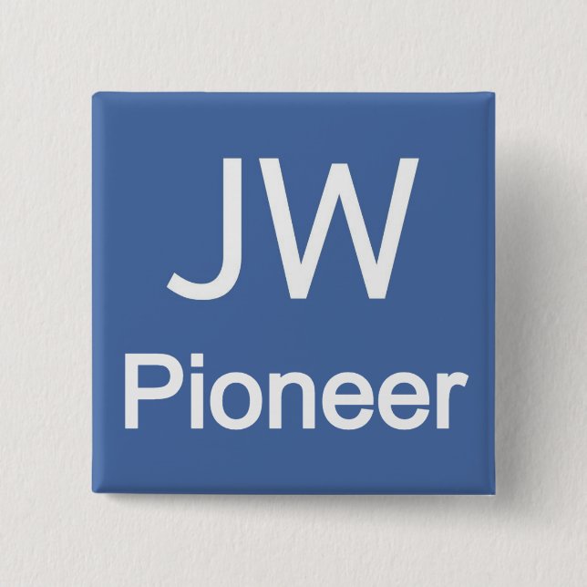 JW Pioneer 2 Inch Square Button (Front)