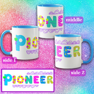 JW Pioneer Fun Neon Letters Wrap Around Mug