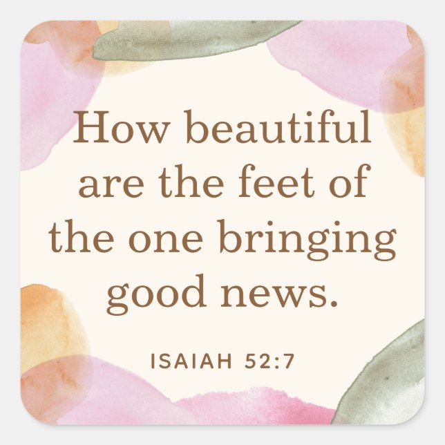 JW Pioneer Gift, Isaiah 52:7 | JW Square Sticker (Front)