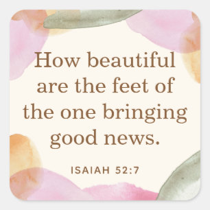 JW Pioneer Gift, Isaiah 52:7   JW Square Sticker