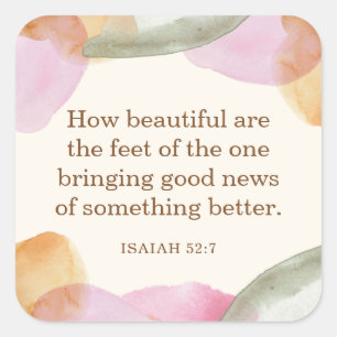 JW Pioneer Gift, Isaiah 52:7   JW Square Sticker