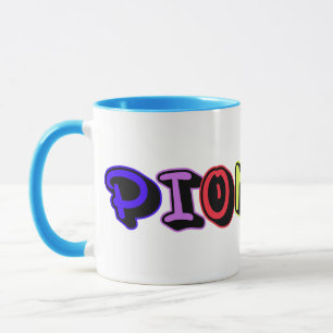 JW Pioneer Spray Paint Letters Wrap Around Mug