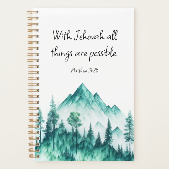 JW Planner, Matthew 19:26 | JW Gift Planner (Front)