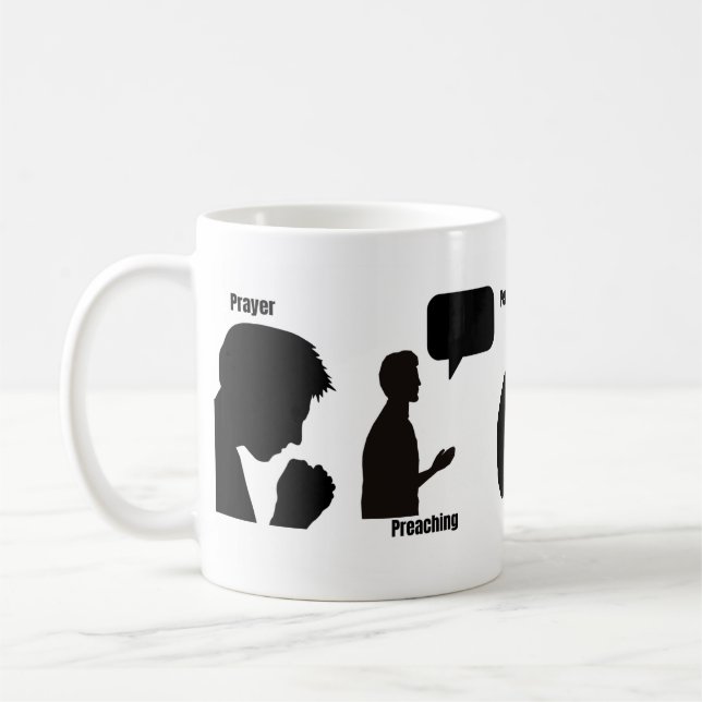 JW Prayer, Prêcher et Etude Personnelle Mug (Gauche)