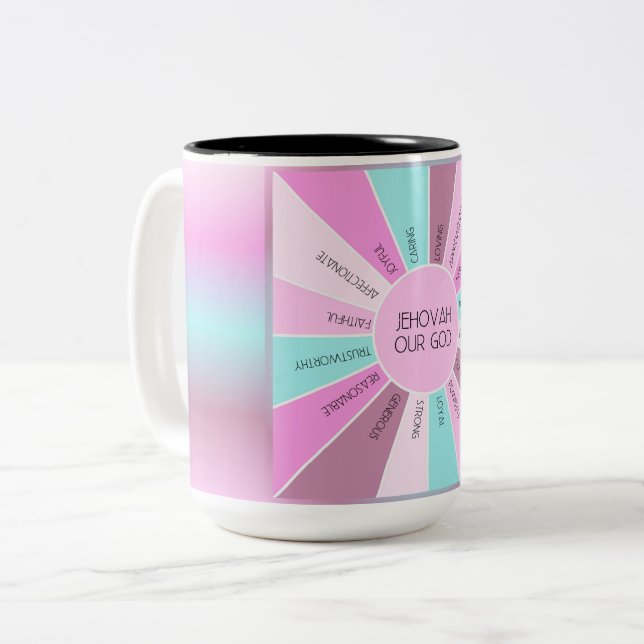 JW Qualities of Our God Jehovah Coffee Cup (Front Left)