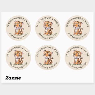 JW Round Stickers for Kids, Be Courageous & Strong