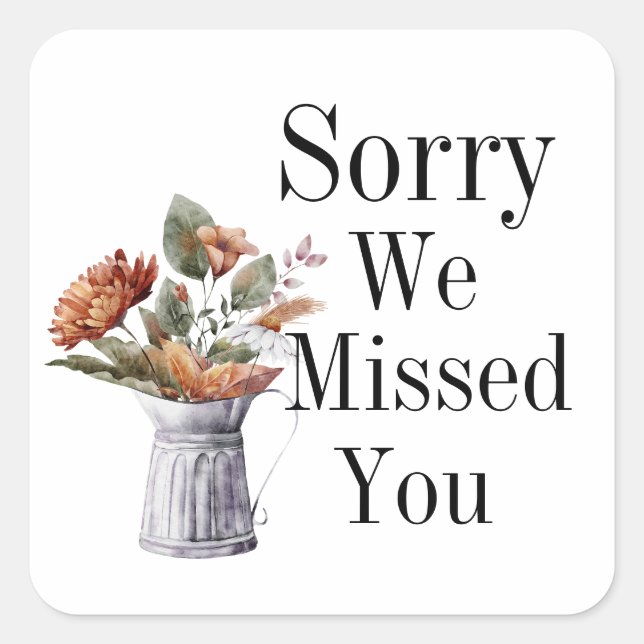 JW stickers Sorry We Missed You Ministry Supplies (Front)