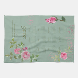 JW year text customize with calendar Kitchen Towel