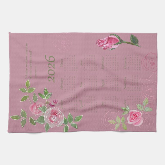 JW year text customize with calendar  Kitchen Towel (Horizontal)