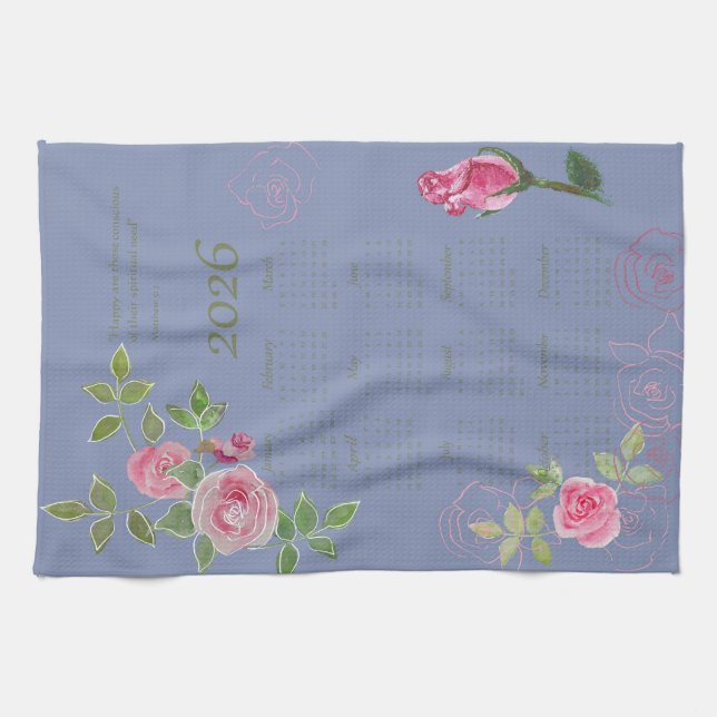 JW year text customize with calendar  Kitchen Towel (Horizontal)