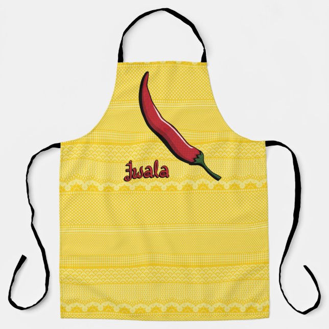Jwala Chili Pepper All-Over Print Apron (Front)