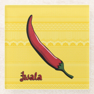 Jwala Chili Pepper Glass Coaster