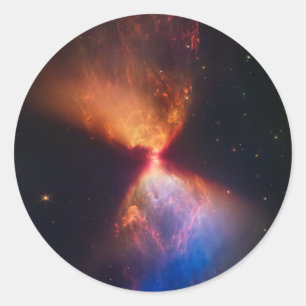 JWST Hourglass Protostar Formation Classic Round Sticker