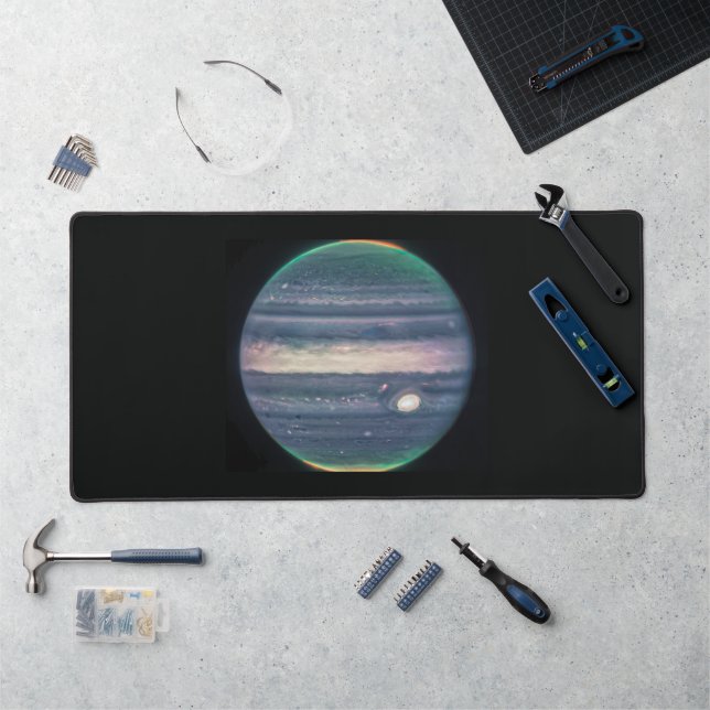 JWST Image of Planet Jupiter in Infrared Desk Mat (Workstation)