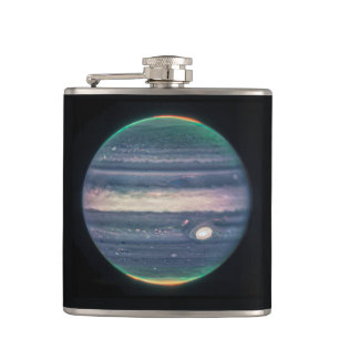 JWST Image of Planet Jupiter in Infrared Hip Flask