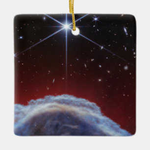 JWST Image of the Horsehead Nebula Ceramic Ornament