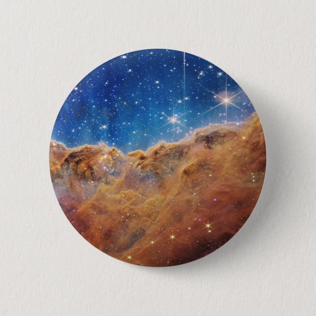 JWST James Webb Space Telescope Cosmic Cliffs 2 Inch Round Button (Front)