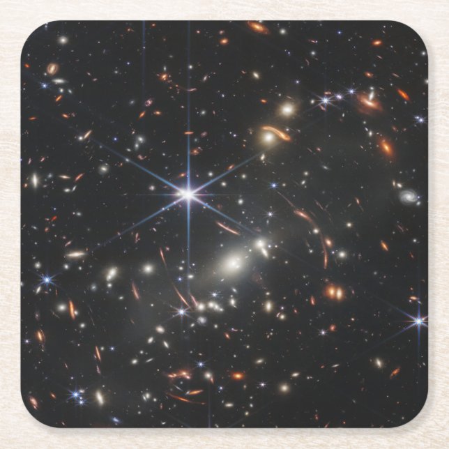JWST James Webb Space Telescope First Images Square Paper Coaster (Front)