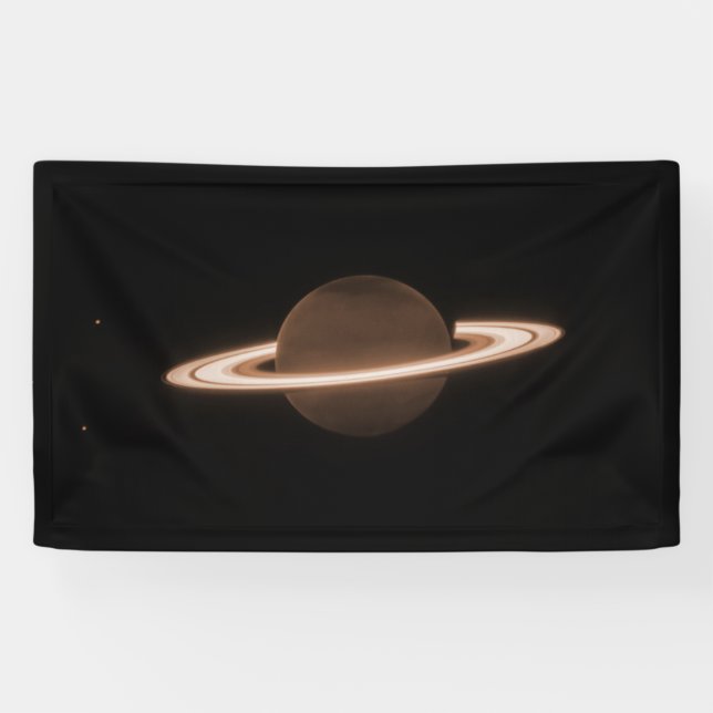 JWST James Webb Space Telescope Saturn Infrared Banner (Horizontal)