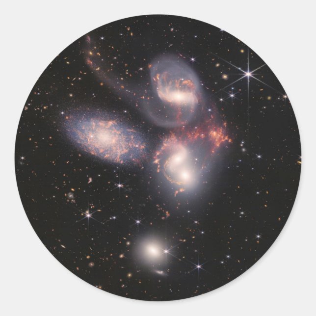 JWST James Webb Space Telescope Stephan’s Quintet Classic Round Sticker (Front)