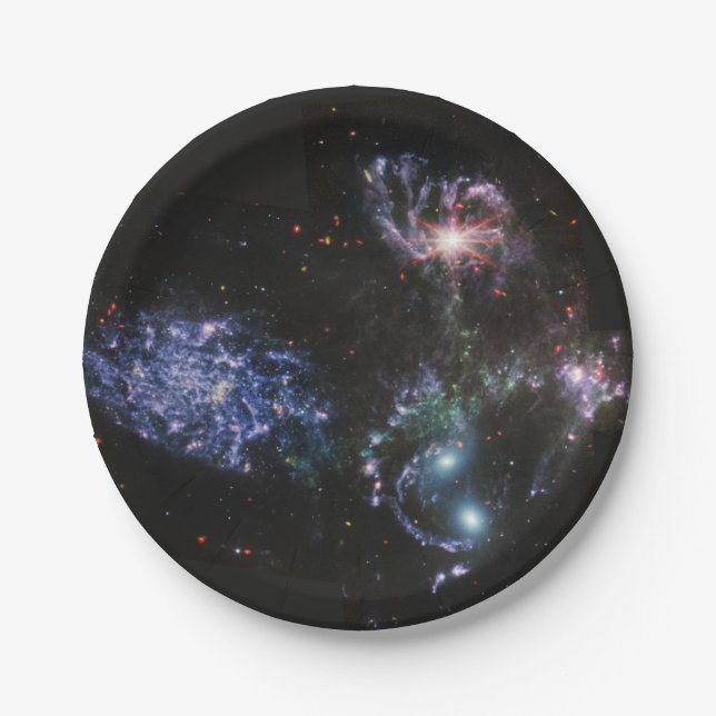 JWST James Webb Space Telescope Stephan’s Quintet Paper Plate (Front)