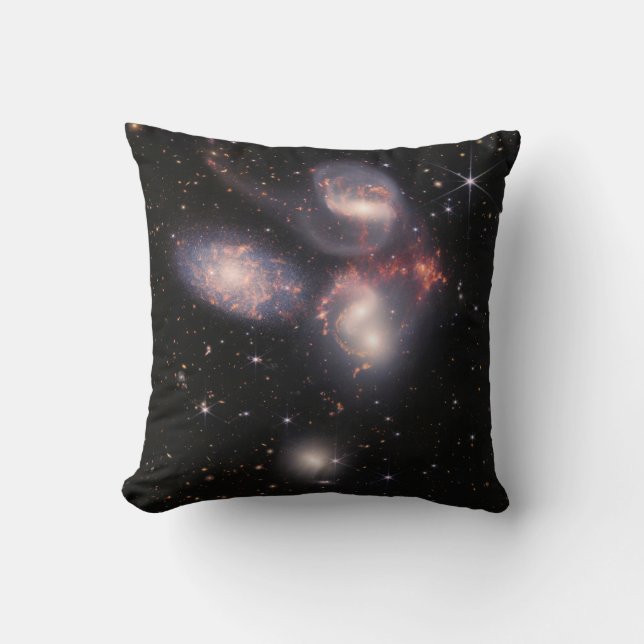 JWST James Webb Space Telescope Stephan’s Quintet Throw Pillow (Front)