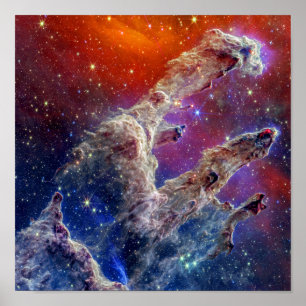JWST Pillars of Creation NIRCam and MIRI Composite Poster