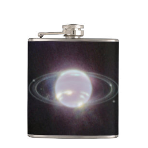 JWST Rings of Planet Neptune Hip Flask