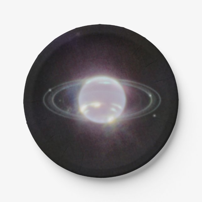 JWST Rings of Planet Neptune Paper Plate (Front)