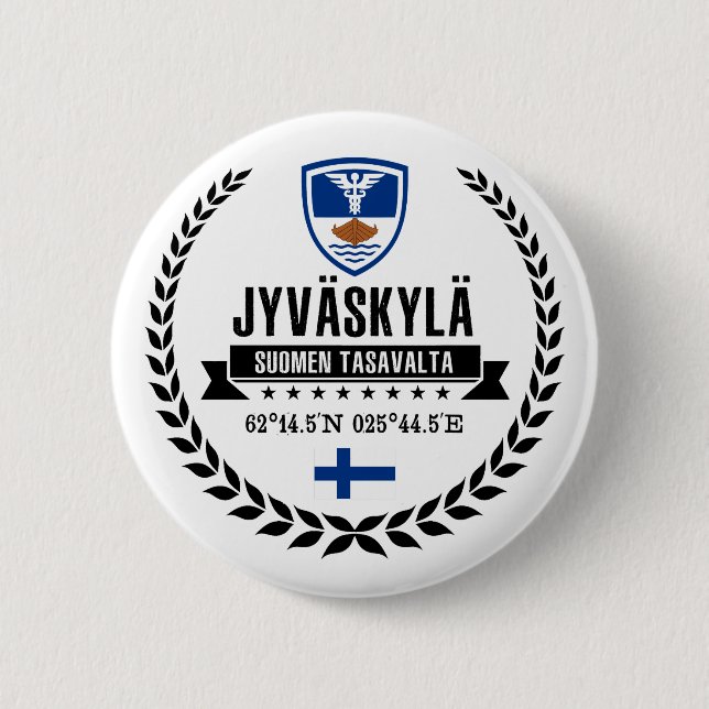 Jyväskylä 2 Inch Round Button (Front)