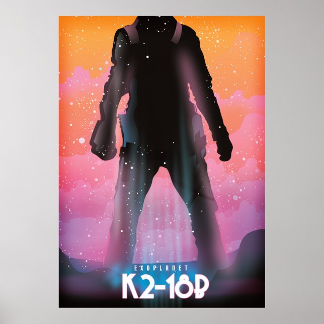 K2-18b exoplanet space art poster (Front)